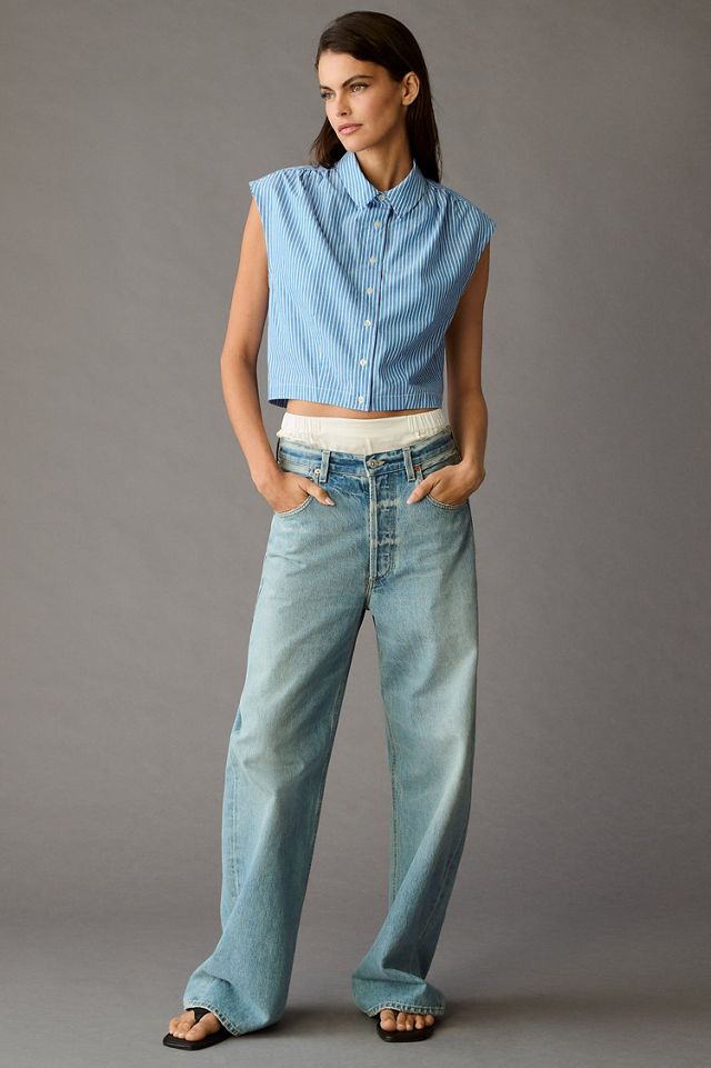 Maeve Cap-Sleeve Buttondown Blouse #2