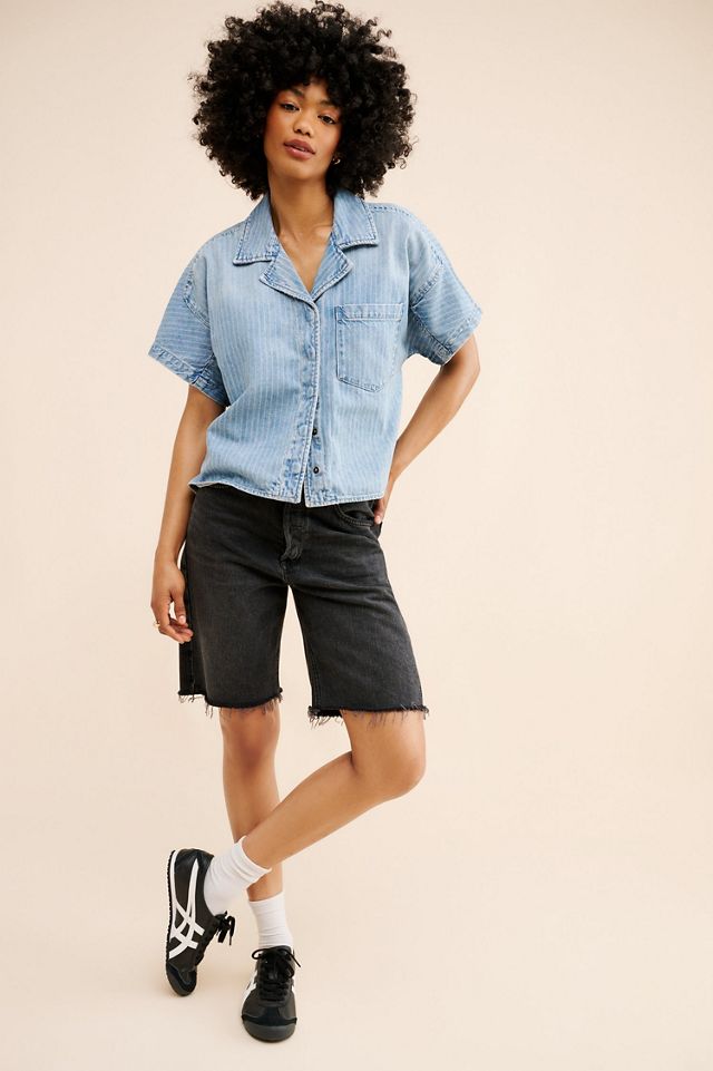 Pistola Thea Shrunken Denim Shacket