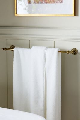 Ida Heritage Brass Scalloped Feather Peacock Towel Bar
