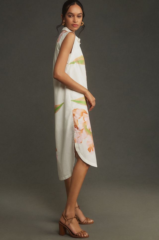 Maeve Cap-Sleeve Floral Button-Front Midi Dress #3