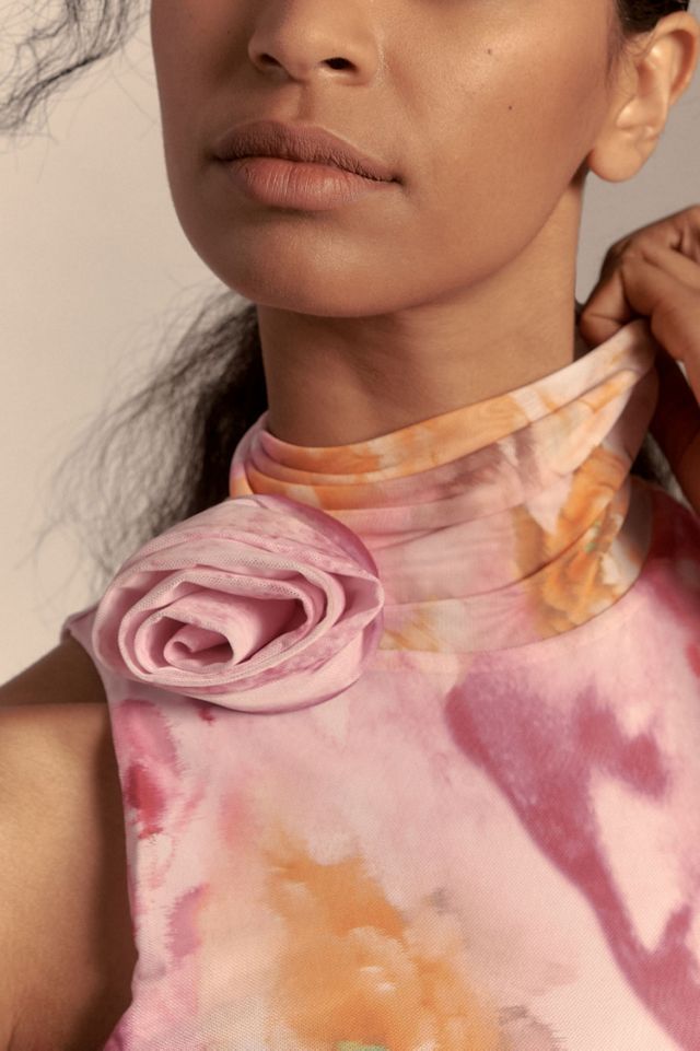 AFRM Fiorella Mock-Neck Rosette Midi Dress #2