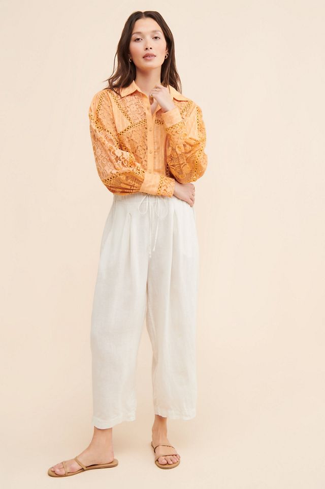 Bhanuni by Jyoti Crafted Lace Button Down Blouse #3