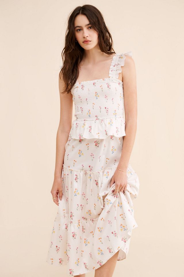 Rachel Parcell Smocked Flutter Midi Dress #3