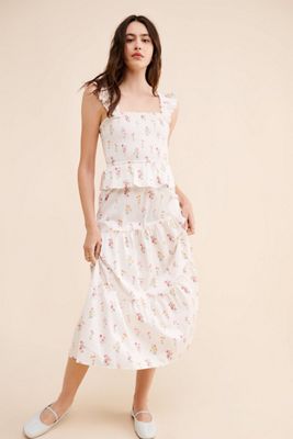 Rachel Parcell Smocked Flutter Midi Dress