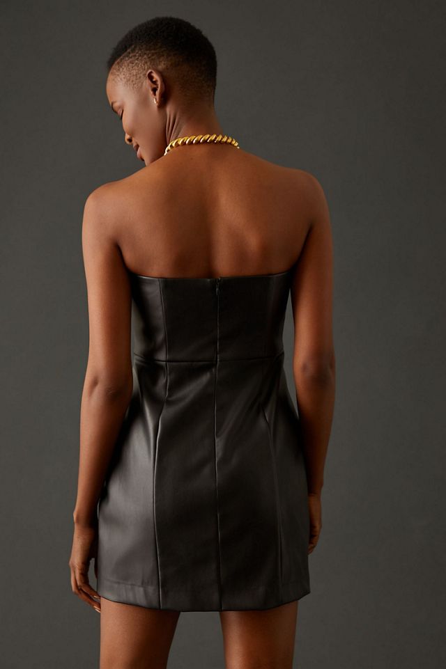 Hutch Strapless Vegan Leather Mini Dress #1