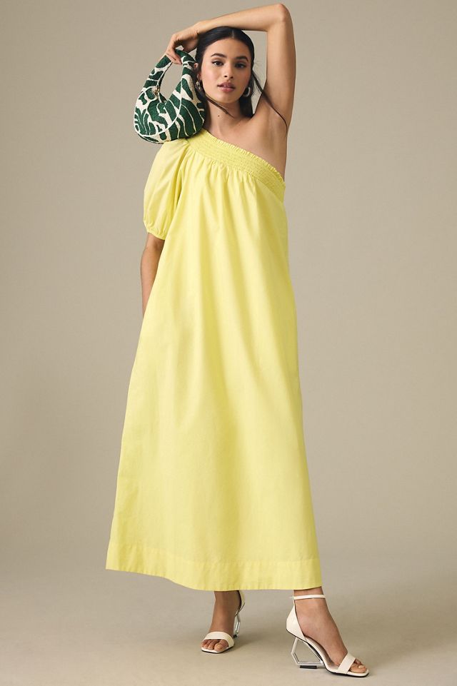 Maeve One-Shoulder Embroidered Maxi Dress #1