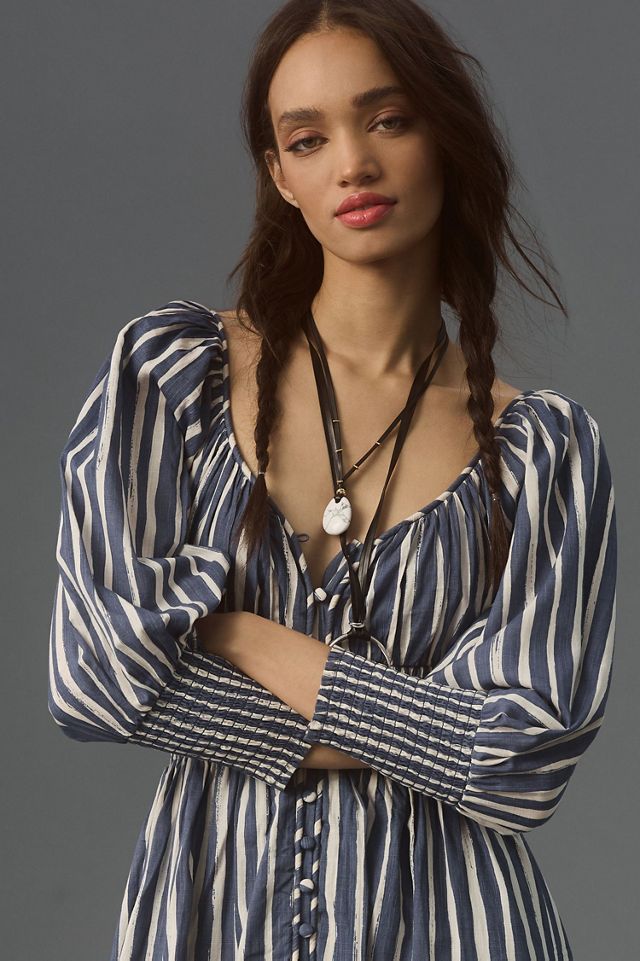 Long-Sleeve Sweetheart Midi Dress #2