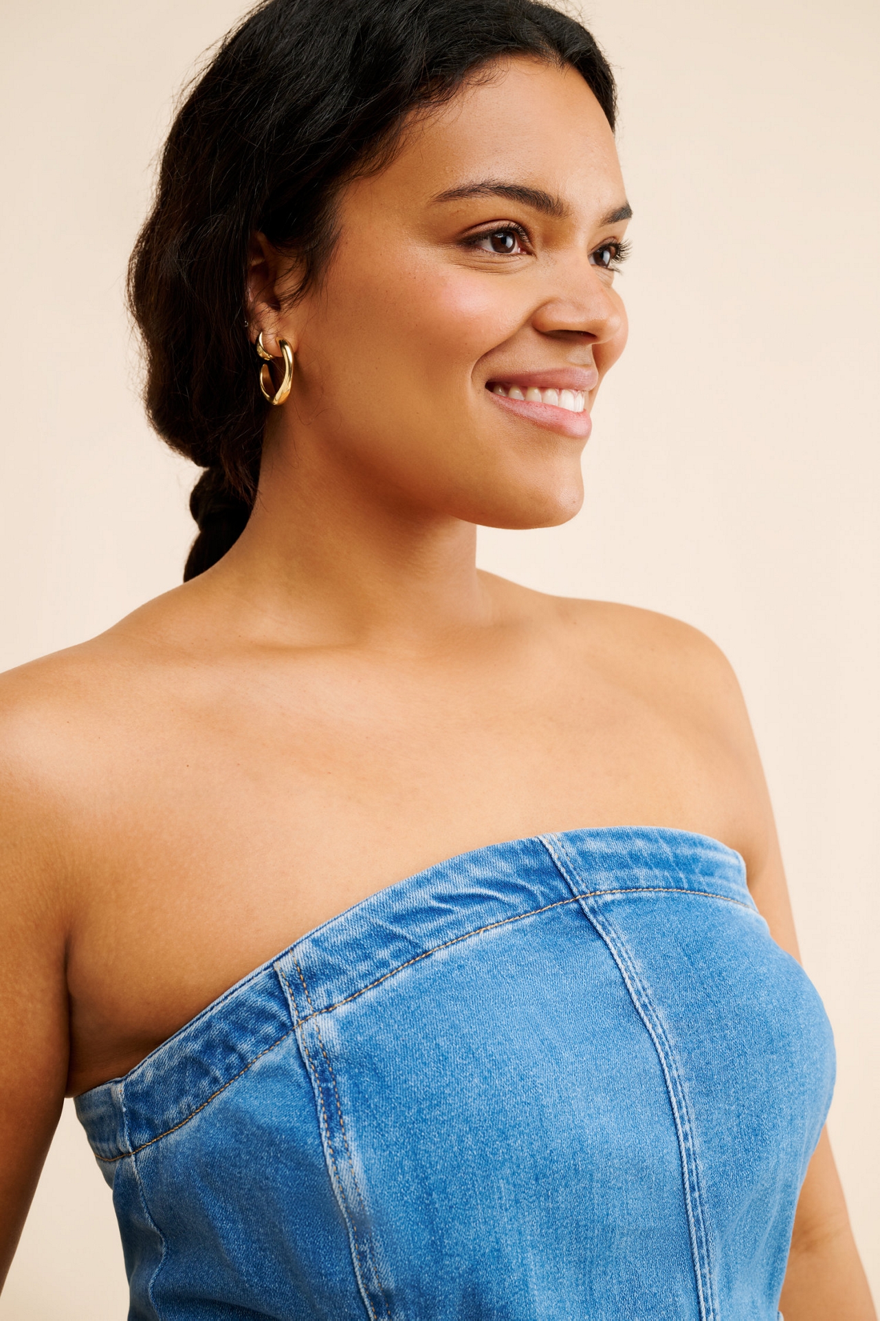 Pilcro The Madi Front-Slit Denim Dress
