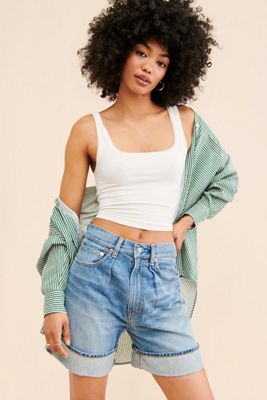 Maeve High-Rise Scallop Shorts