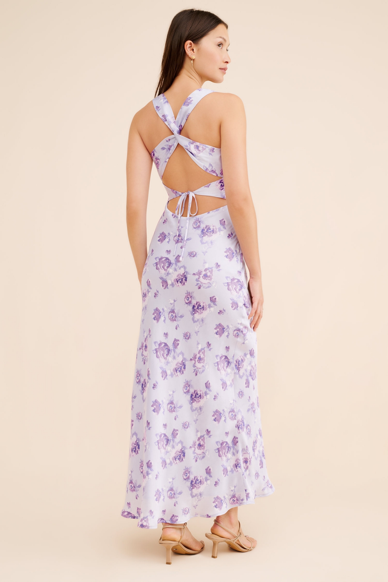 If By Sea Floral Satin Slip Dress