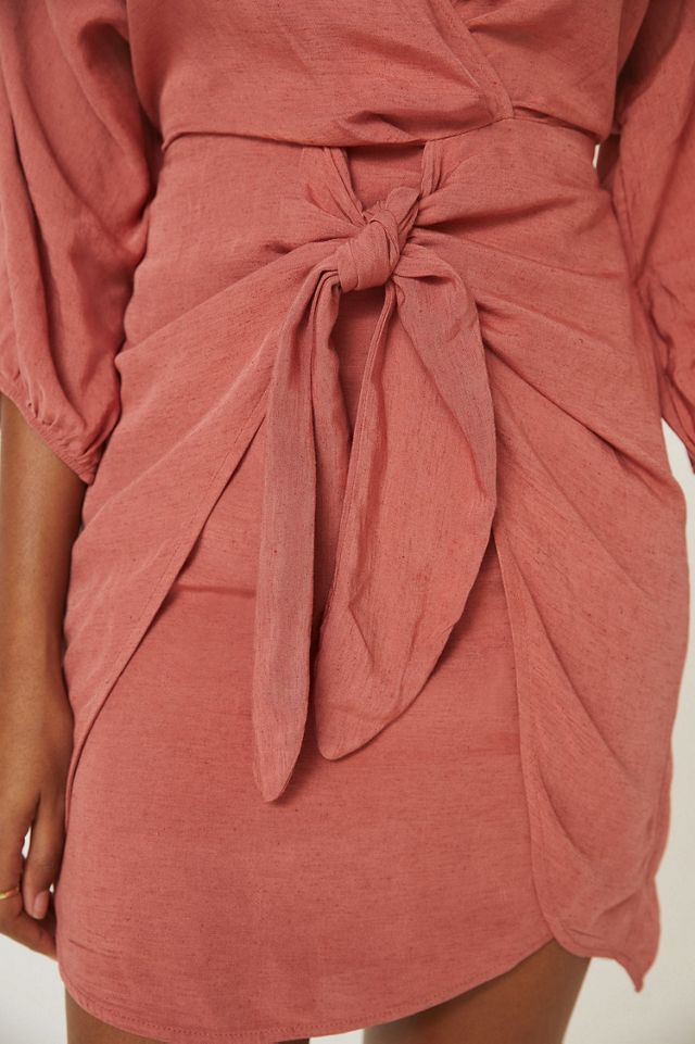 Tie-Front Wrap Mini Dress #2