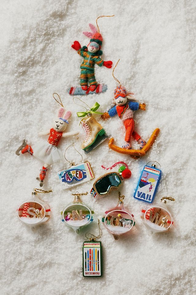 Ice Skate Glass Ornament #2