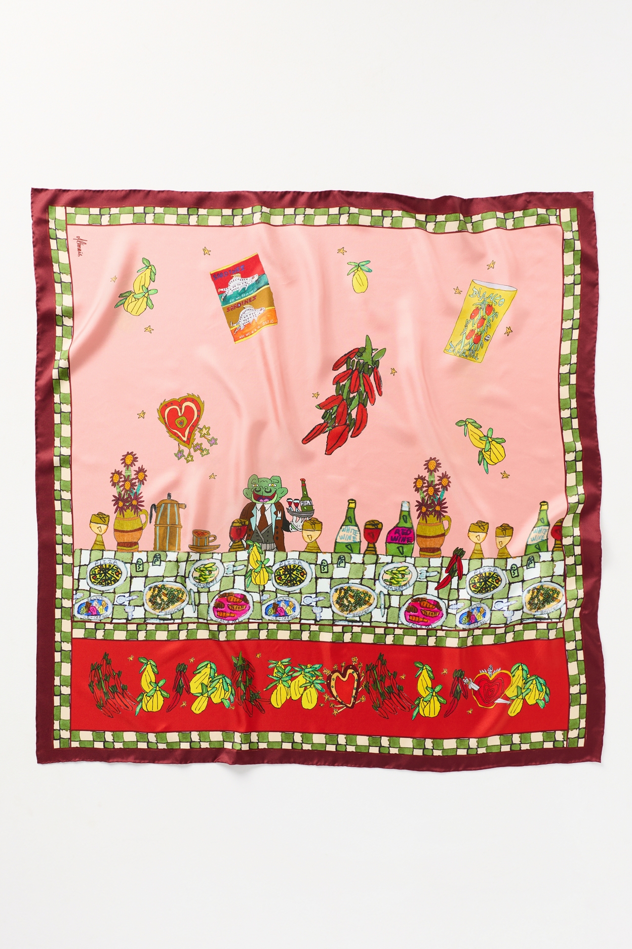 ALÉMAIS Printed Silk Scarf