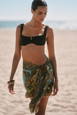Alemais Printed Scarf Sarong In Green