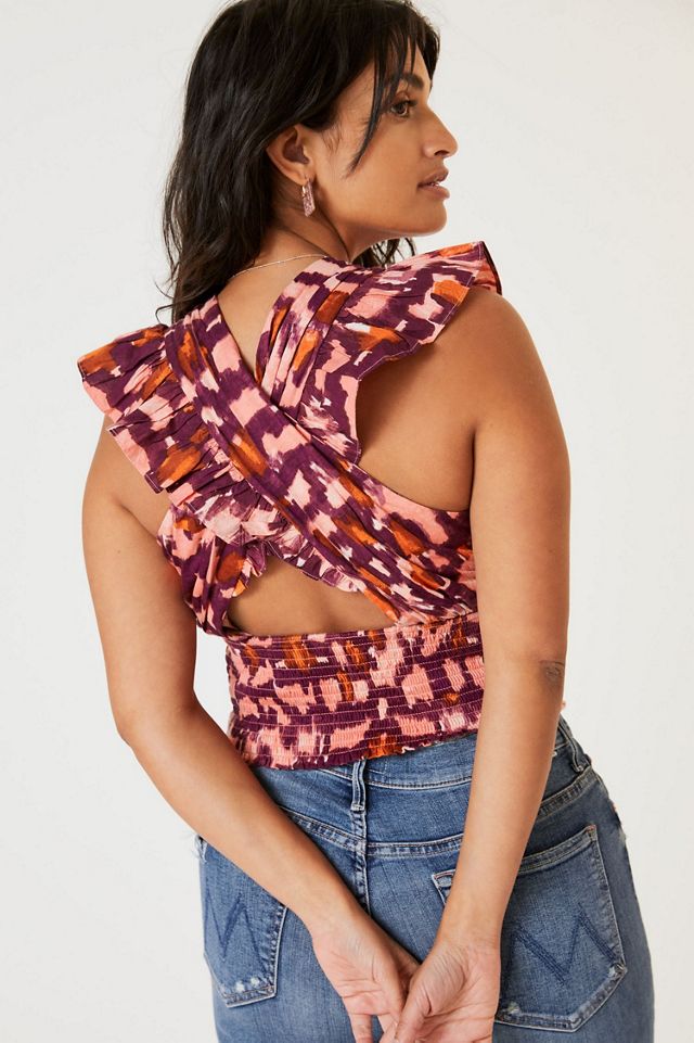 Ruched Ruffle Halter Top #1
