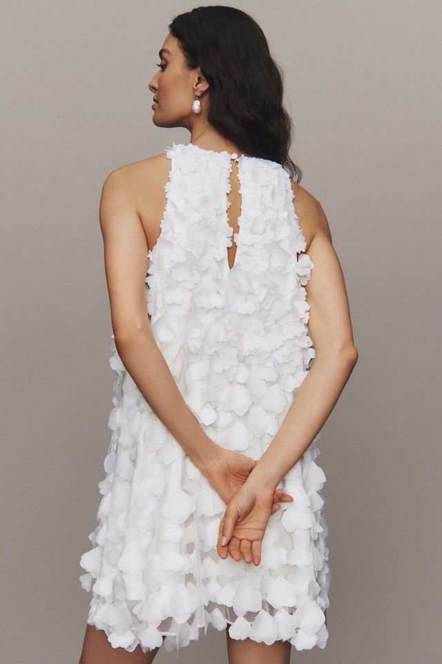 BHLDN Sleeveless 3D Floral V-Neck Swing Mini Dress #1