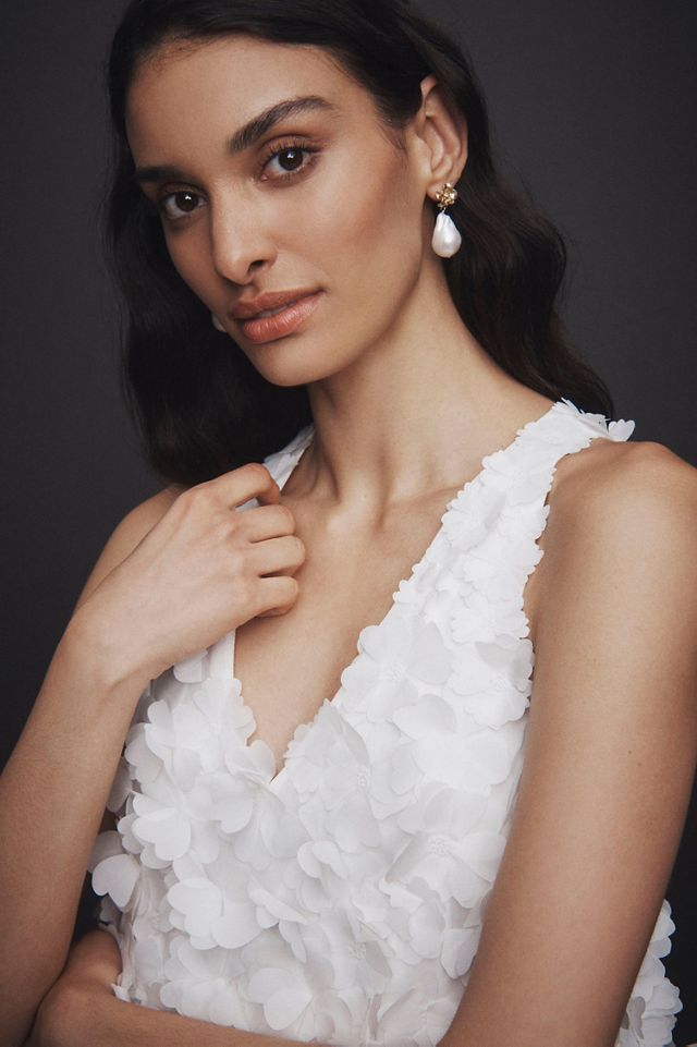 BHLDN Sleeveless 3D Floral V-Neck Swing Mini Dress #3
