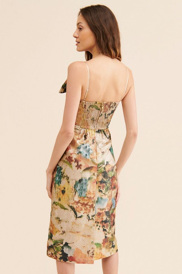 Ranna Gill Bow-Front Metallic Dress #1