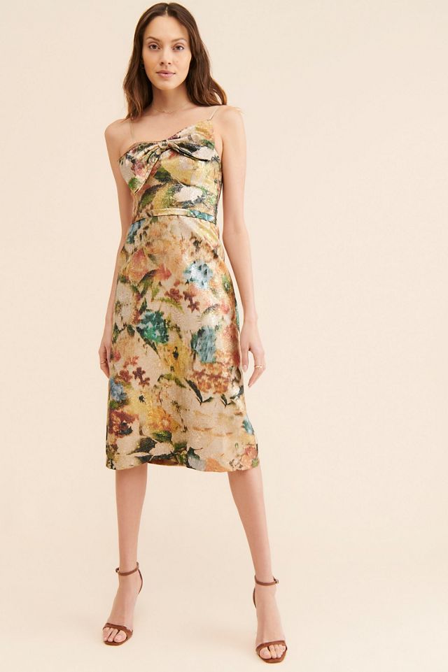 Ranna Gill Bow-Front Metallic Dress #3