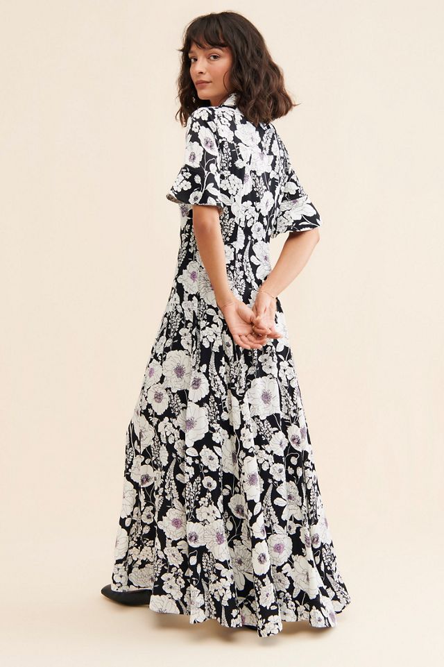 Maeve Printed Short-Sleeve Shirt Dress #1