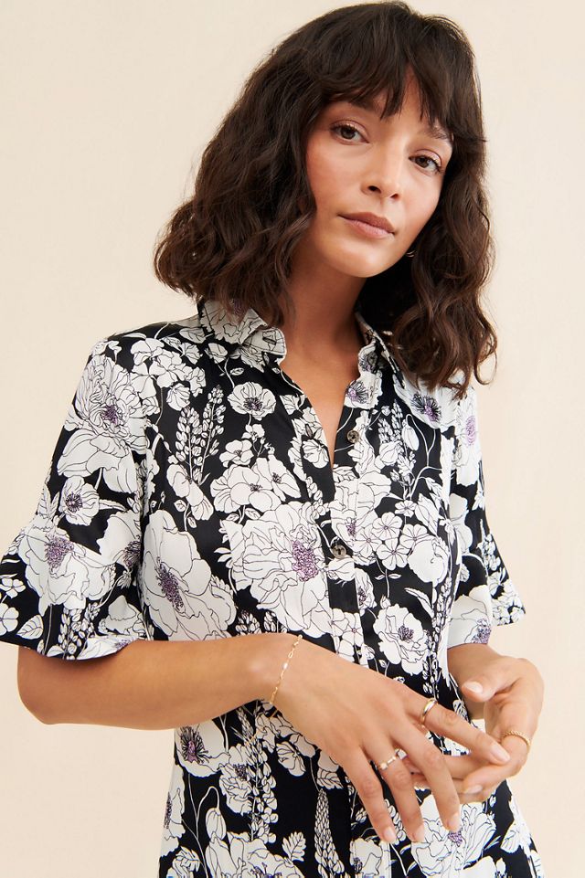 Maeve Printed Short-Sleeve Shirt Dress #2
