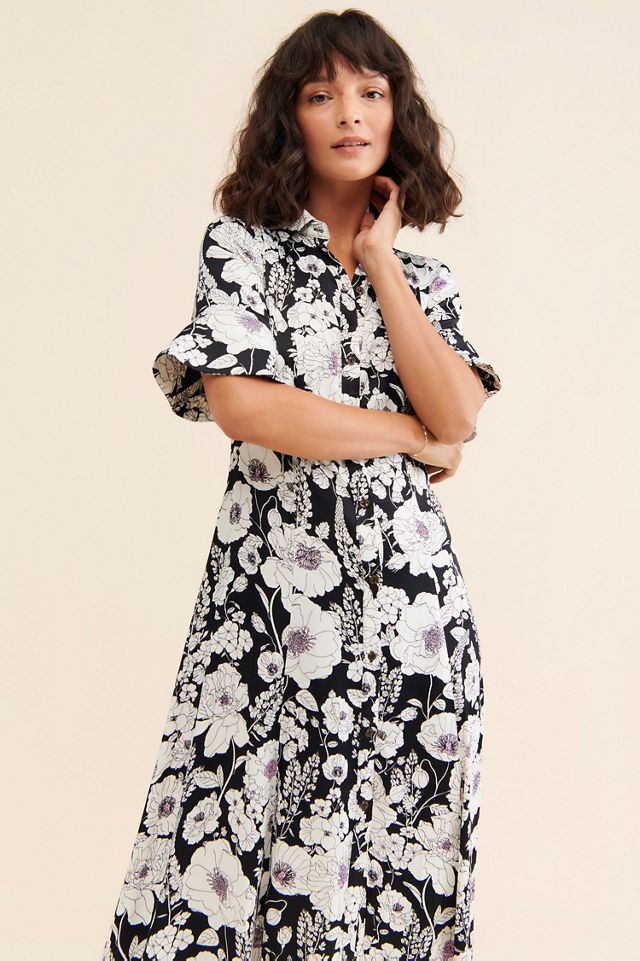 Maeve Printed Short-Sleeve Shirt Dress #3