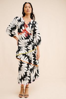 FARM Rio Cutout Tiered Maxi Dress