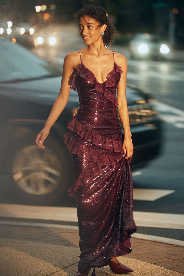 LoveShackFancy Rialto Sequin Maxi Dress #2