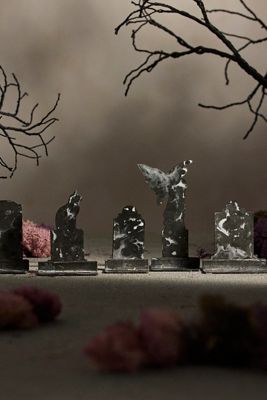 Concordville Spooky Village Tombstones, Set of 5