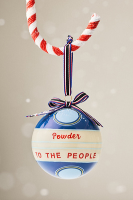 Anthropologie Powder To The People Glass Ornament In Multi