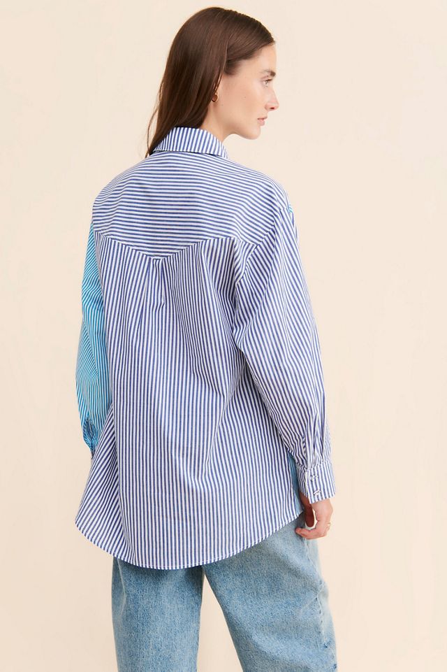 Bardot Spliced Boyfriend Shirt #1