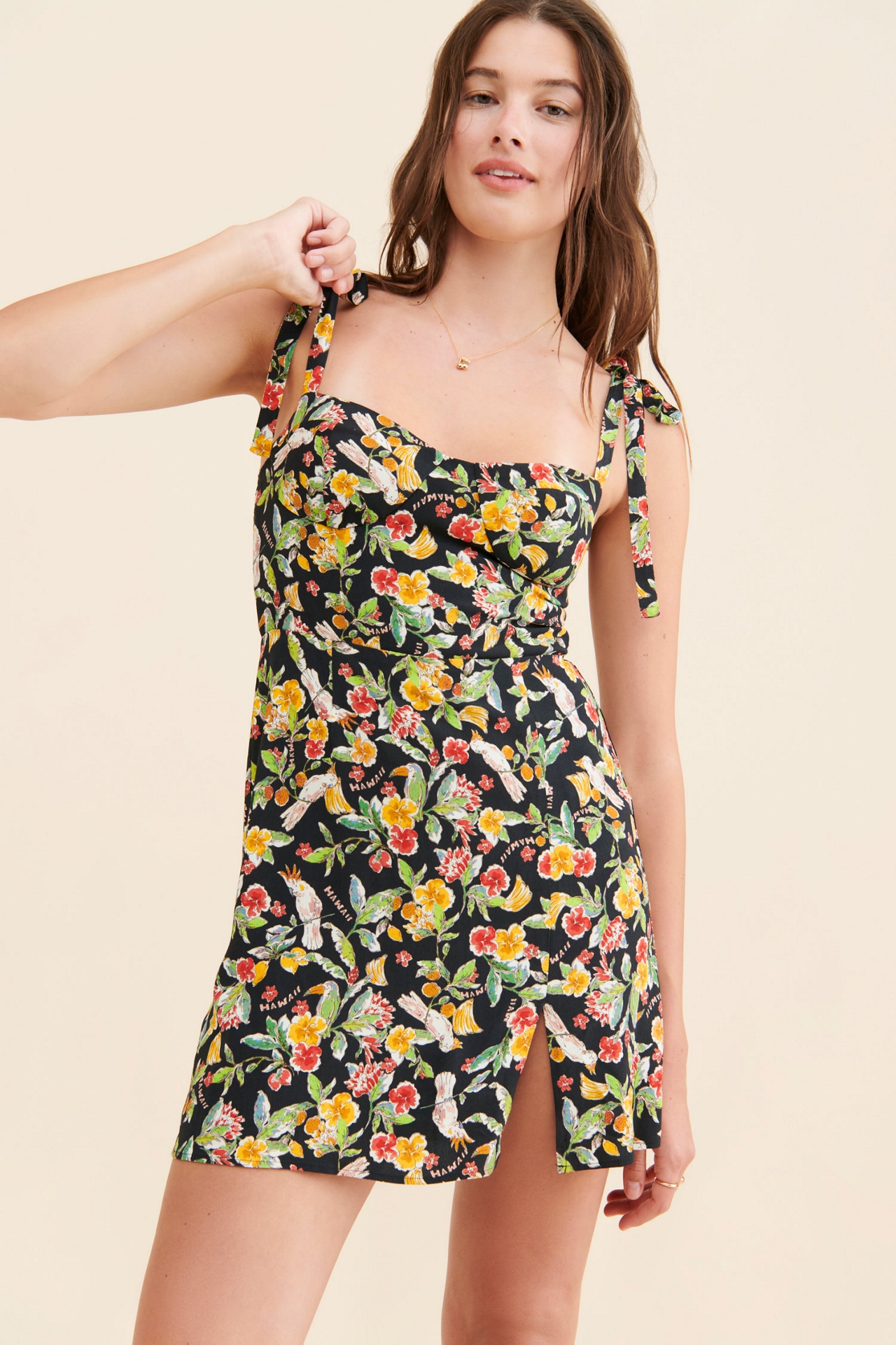 WAYF Malibu Floral Mini Dress