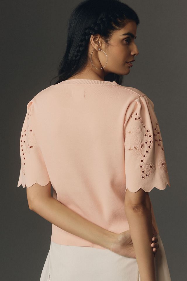 Maeve Scalloped Twofer Sweater Tee #1