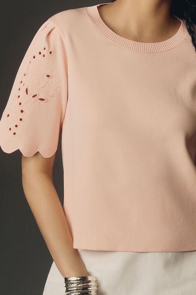 Maeve Scalloped Twofer Sweater Tee #2