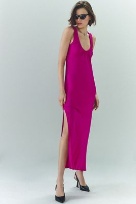 white midi dress with belt RICHMOND DRESS