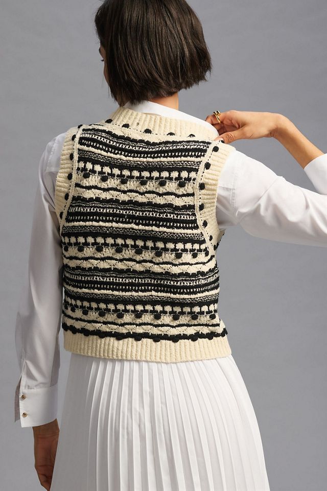 Pilcro V-Neck Cropped Sweater Vest #1