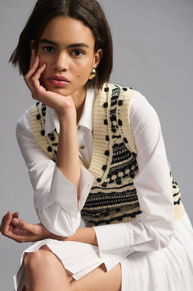 Pilcro V-Neck Cropped Sweater Vest #3