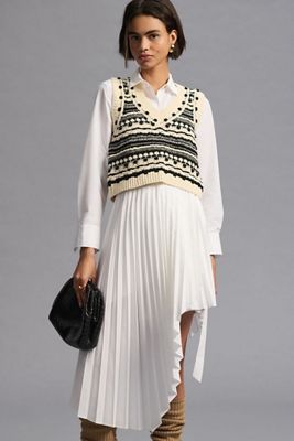 Pilcro V-Neck Cropped Sweater Vest