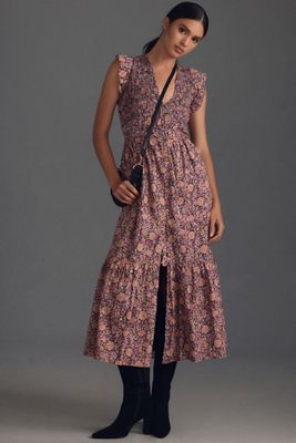 pleated tiered dress Pink Tiered Dress | Free Shipping $150+ main image 1