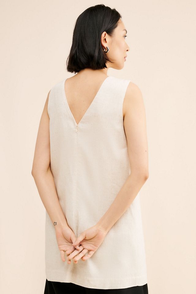 Sunday in Brooklyn Linen Blend Twist Tunic Top #1