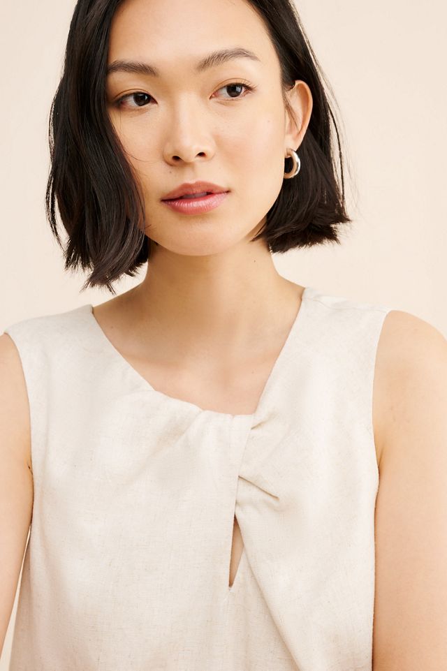 Sunday in Brooklyn Linen Blend Twist Tunic Top #2