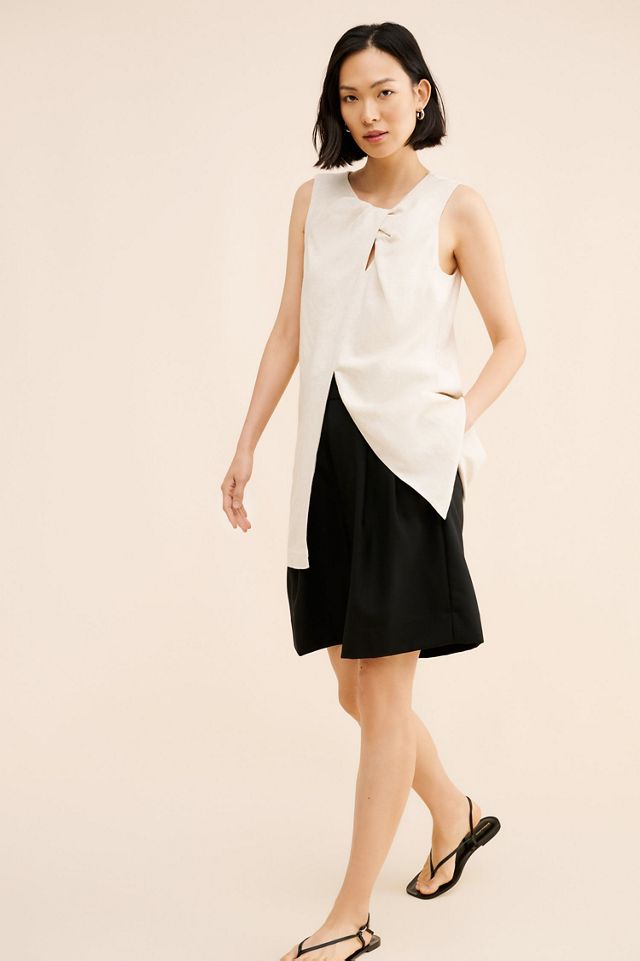 Sunday in Brooklyn Linen Blend Twist Tunic Top #3