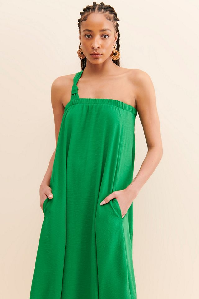 If By Sea One-Shoulder Knot Midi Dress #2