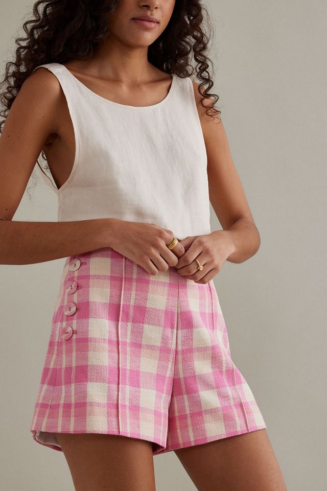 Maeve Bold Buttoned Tweed Shorts #2