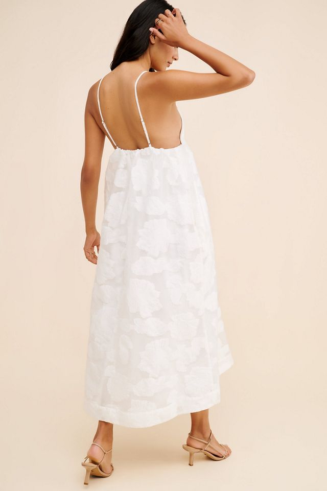 BHLDN Floral Burnout Jacquard Apron Maxi Dress #1