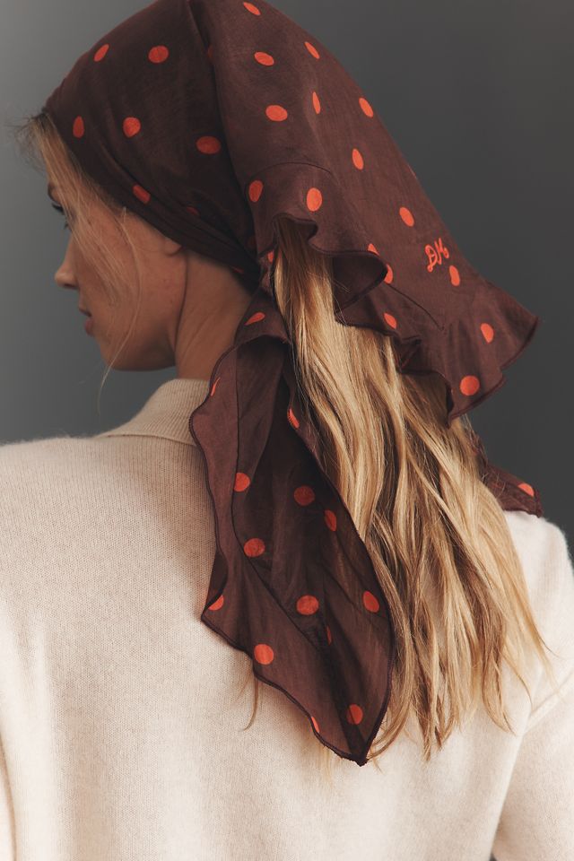 Damson Madder Sheer Spotted Hair Scarf #1