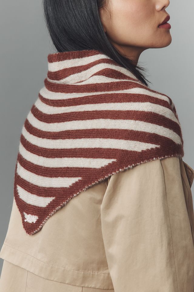 Damson Madder Stripe Triangle Scarf #1