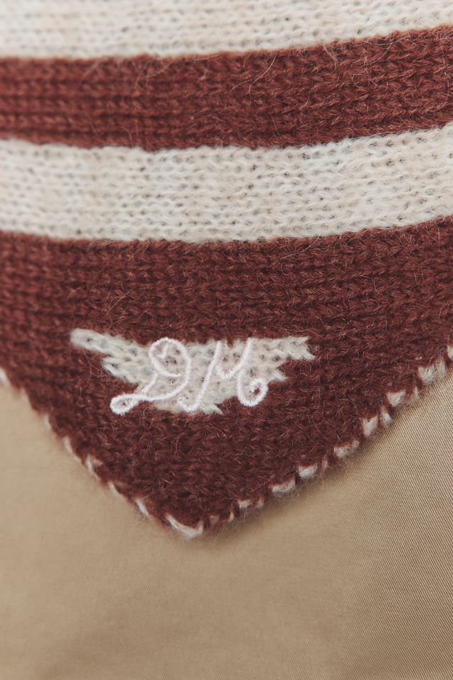 Damson Madder Stripe Triangle Scarf #2