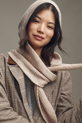 Damson Madder Tie-front Wool Hood In Neutral