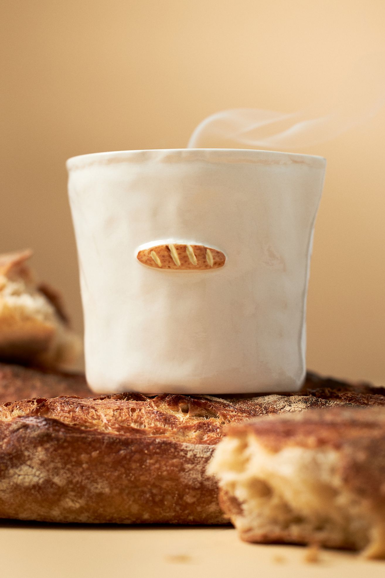 Bistro Gourmand Rosemary Baguette Ceramic Candle - Rosemary Baguette, S